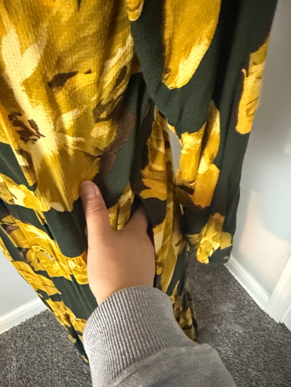 A new day Floral Long Sleeve Maxi Dress in Olive & Mustard XS - Picture 7 of 8